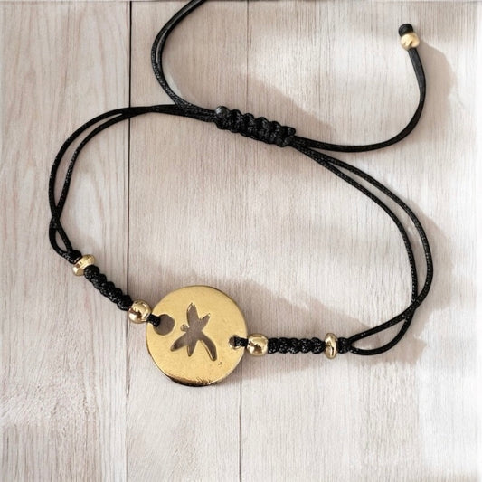 Pulsera hilo libélula oro