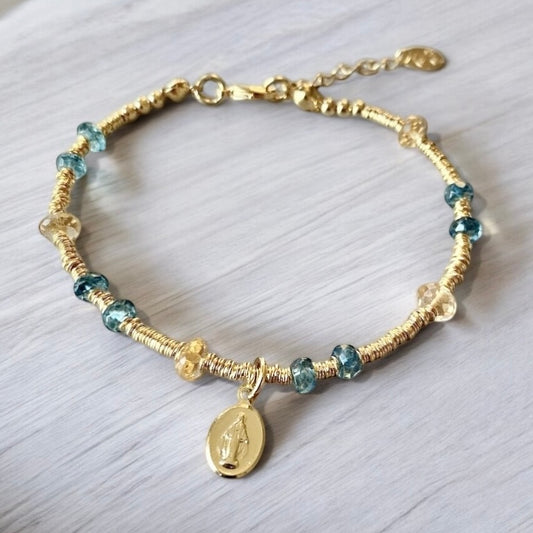 Pulsera acqua virgen oro