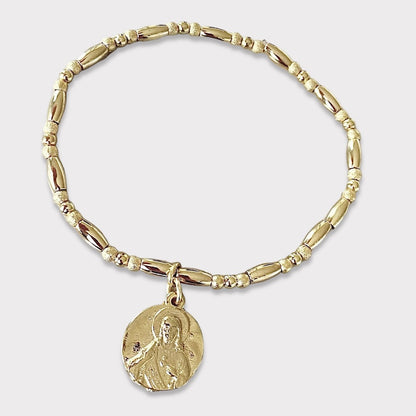 Pulsera lina sagrado corazón oro