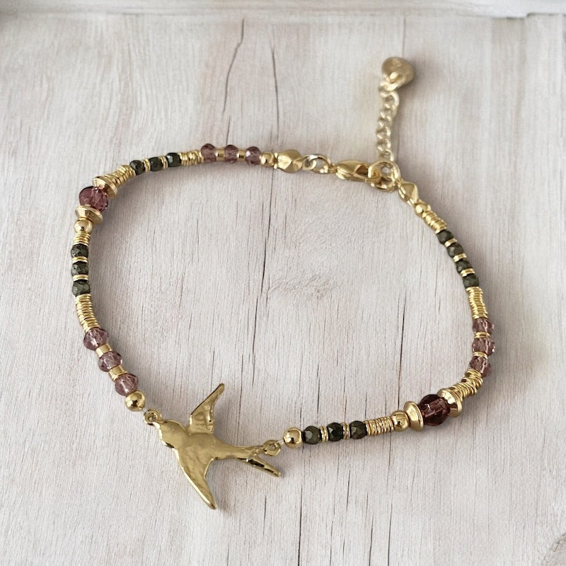 Pulsera golondrina oro