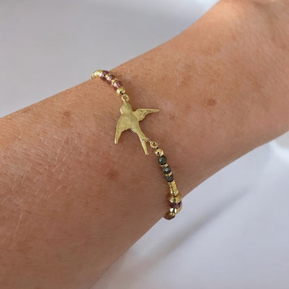 Pulsera golondrina oro