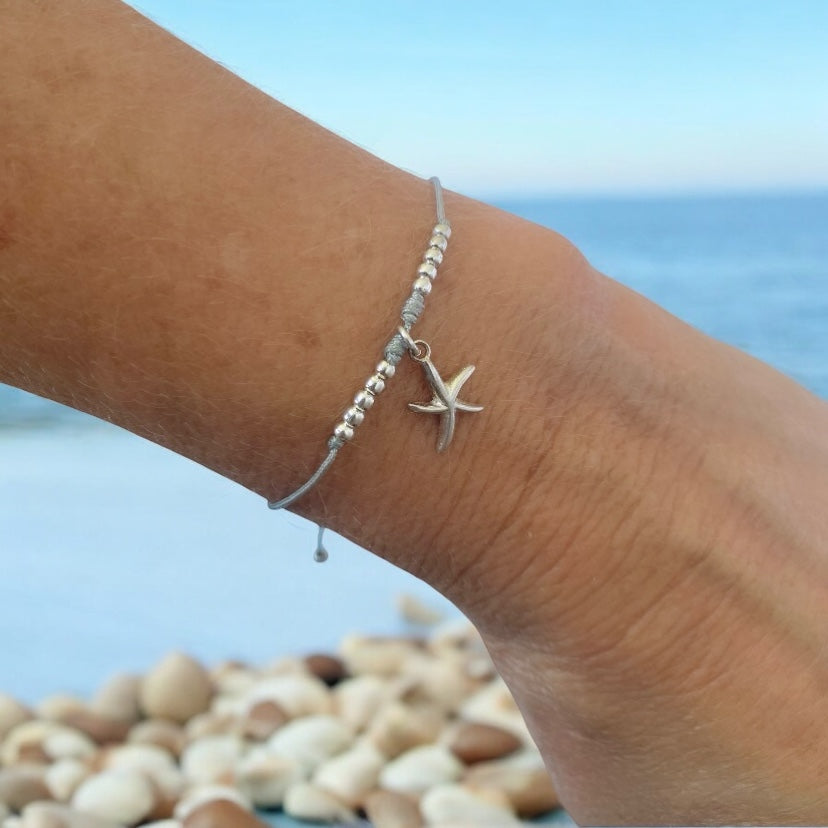 Pulsera hilo estrella de mar plata